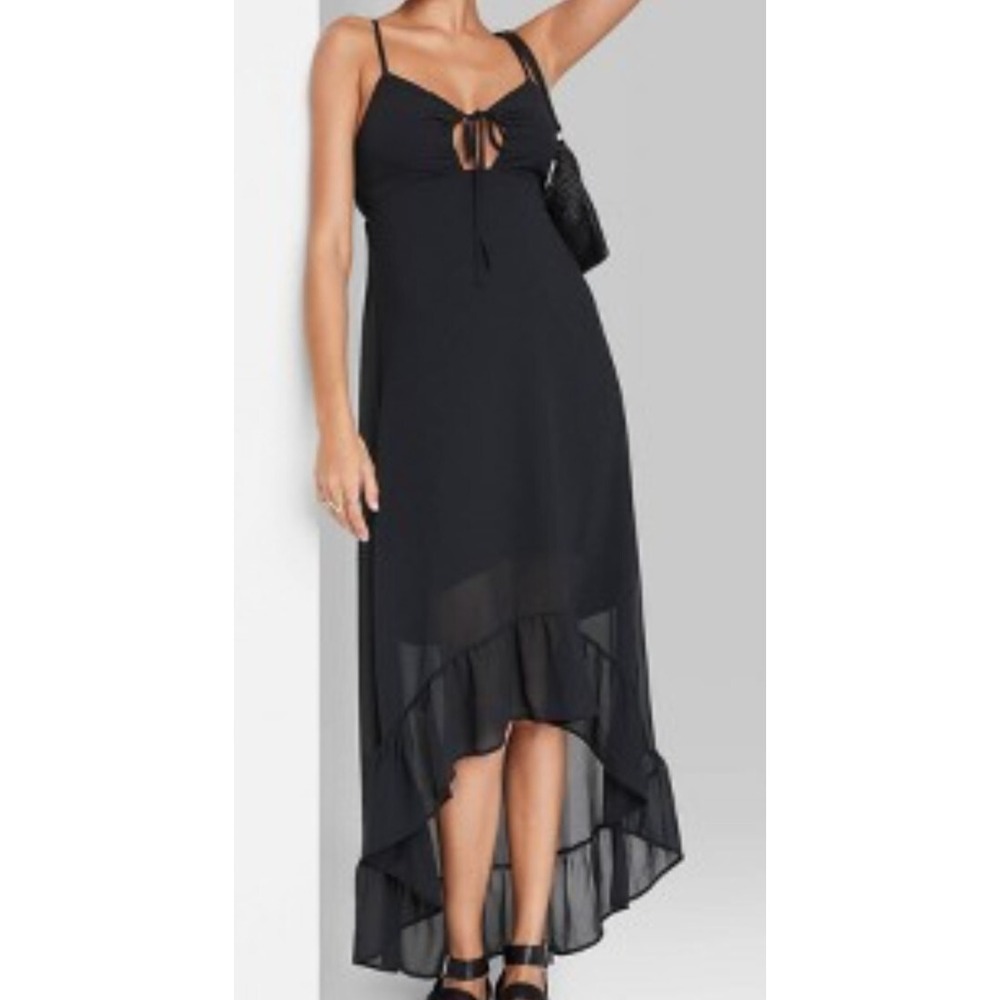 Women's Sleeveless High-Low Hem Chiffon Dress - Wild Fable Black S
